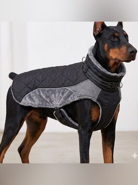 Stylish Black and Gray Dog Jacket